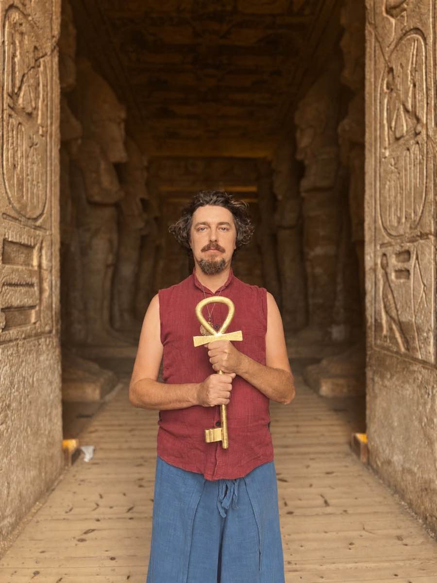 Kiya Ankara holding a ceremonial key in Egypt
