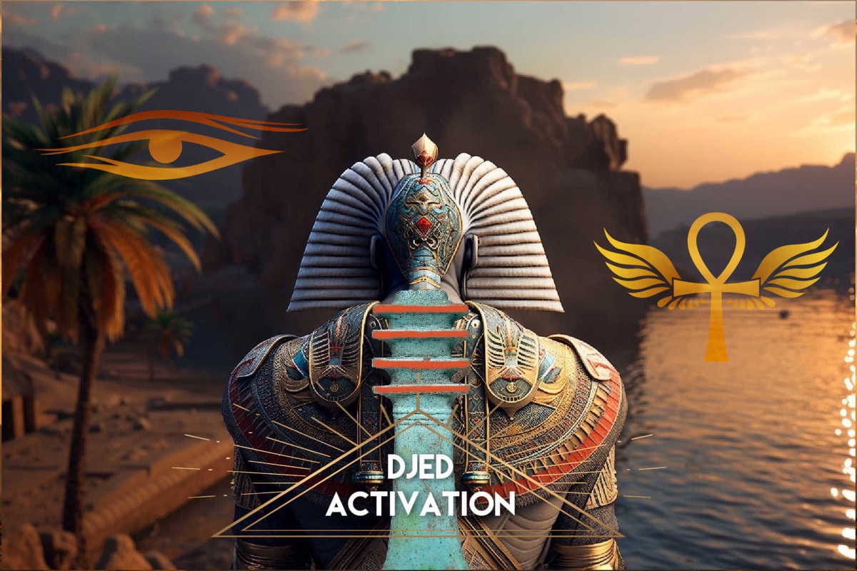 Djed pillar activation, Osiris and spine alignment imagery